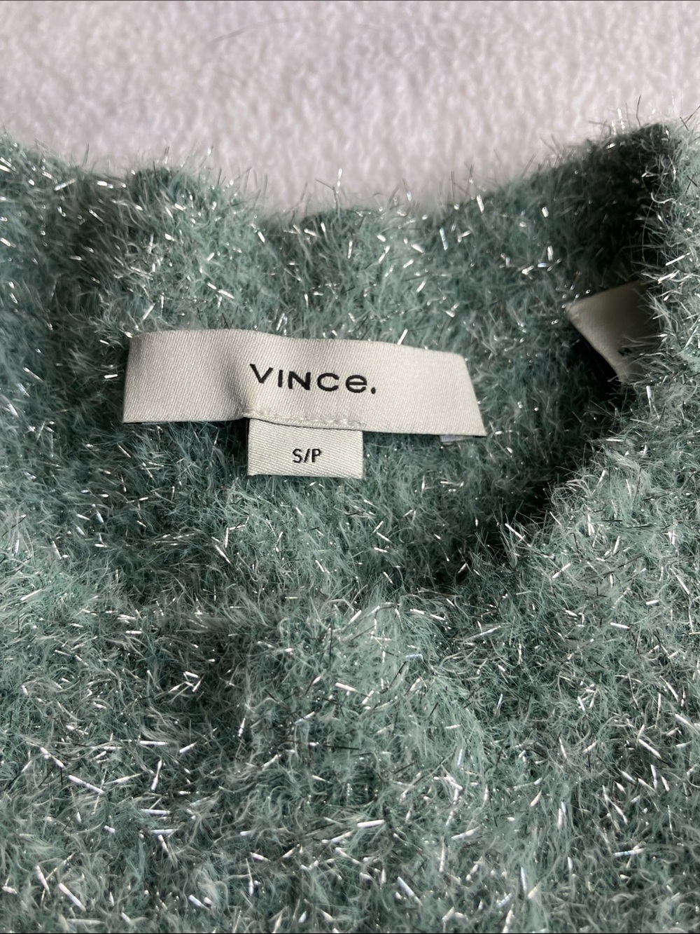 Vince Seafoam Metallic Eyelash Crewneck Sweater - Picture 2 of 6